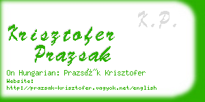 krisztofer prazsak business card